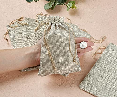 Amazon | Floratek 亜麻袋 50枚 サイズ10×14cm 小さい巾着袋 無地